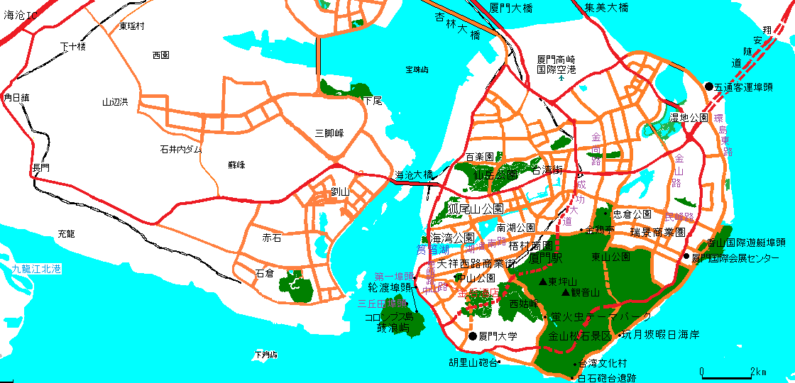 厦門（アモイ）の地図