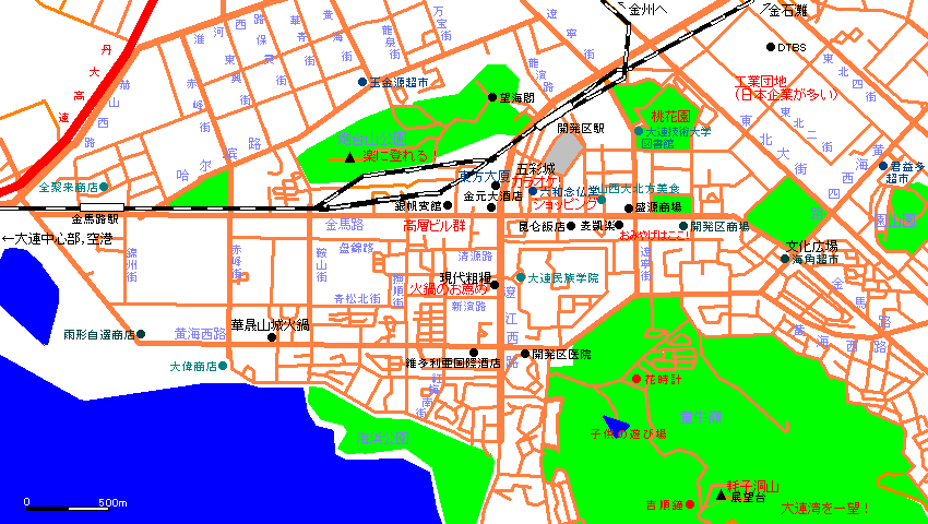 大連経済開発区観光MAP